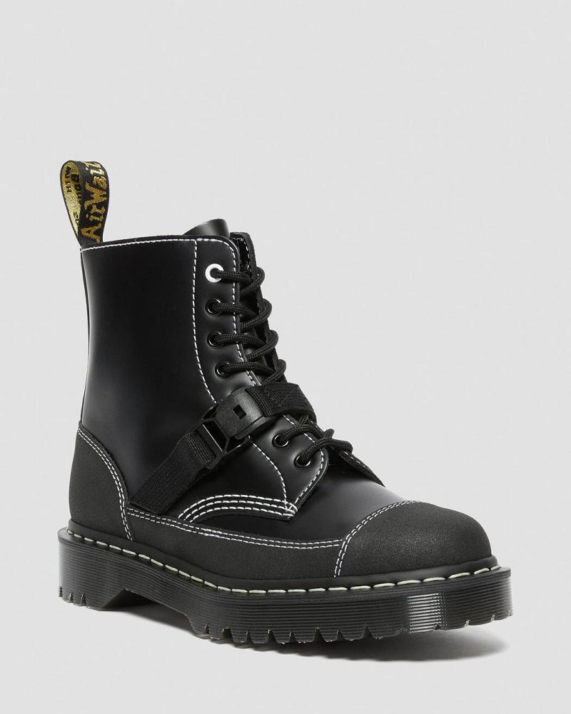 Dr Martens 1460 Tech Made in England Leren Veterlaarzen Heren Zwart | NL 272QMA